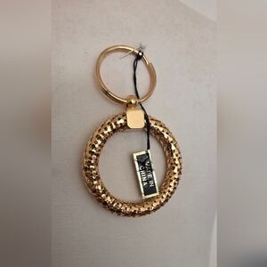 Vintage 80s Gold Mesh Hoop Keychain - NWT